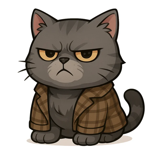 疑っている猫(読者)